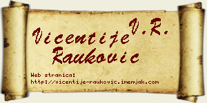 Vićentije Rauković vizit kartica